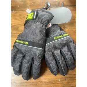DC Shoes Franchise Snow Gloves Grey Topo Print 3M Thinsulate Men L/G